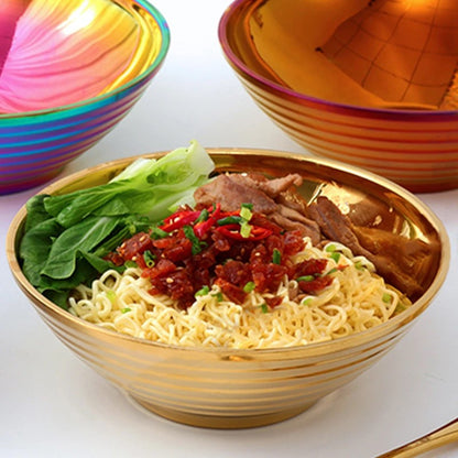 Gold Bowl With Ramen Noodle Recipe Glam Stainless Steel Insulated Noodle Bowls