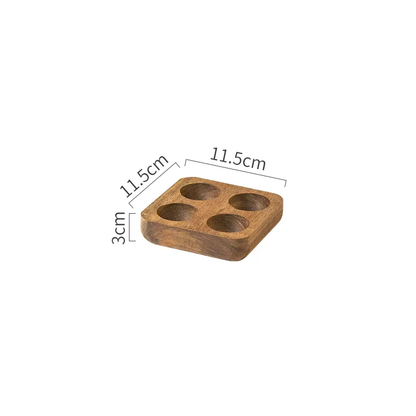 Size Measurements Of Farmhouse Style Wooden Egg Holder Tray For 4 Eggs