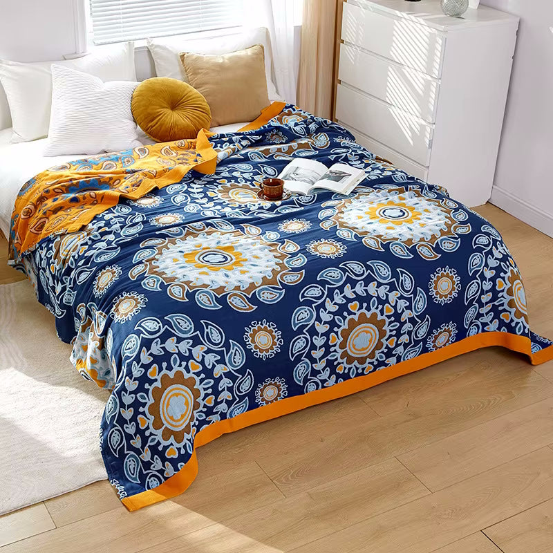 Emberlea 2 Regal Floral Cotton Bedding Reversible Quilt Coverlet