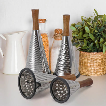 Luxury Chef Stainless Steel Cone Grater With Wood Handle