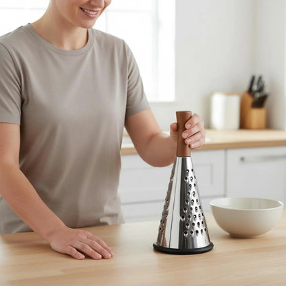 Luxury Chef Stainless Steel Cone Grater With Wood Handle