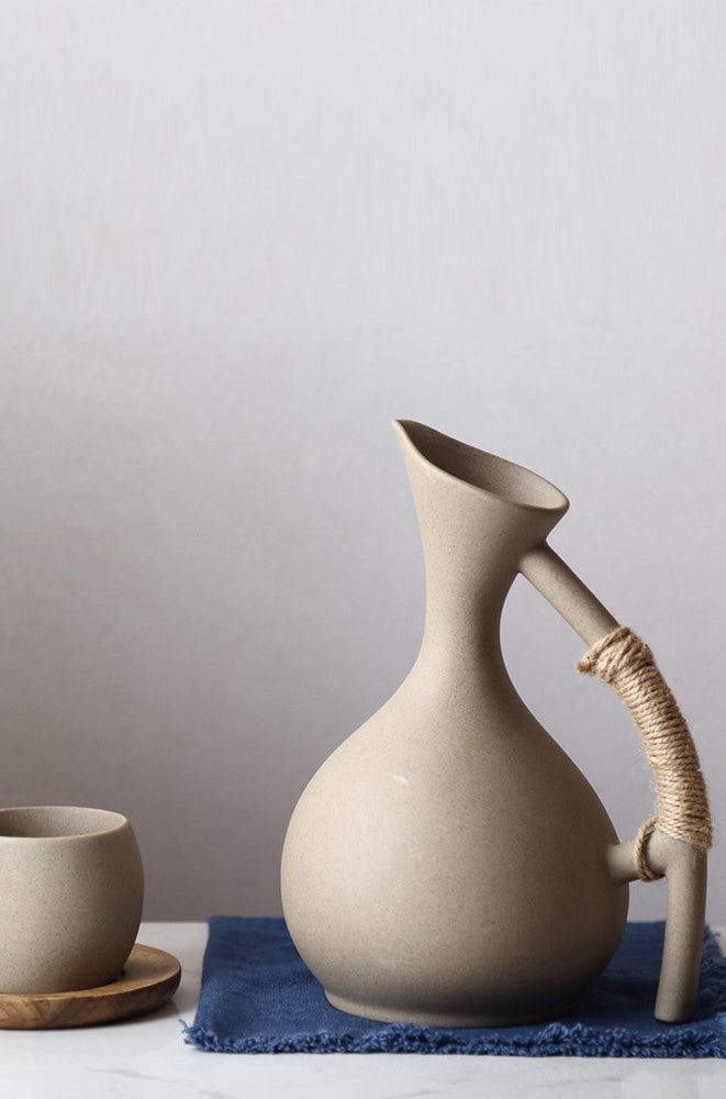 Nordic Decor Ceramic Pitcher Organic Modern Tableware