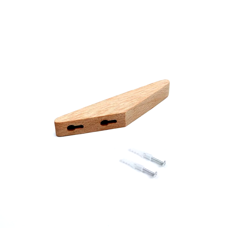 Real Oak Wood Triangle Wall Mounted Hook With Hardware Modern Naturalist Decor