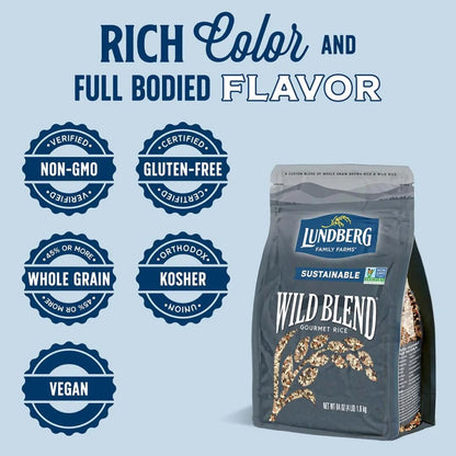Rich Color And Full Bodied Flavor Non-GMO Gluten Free Whole Grain Vegan Lundberg Sustainable Wild Blend Gourmet Rice